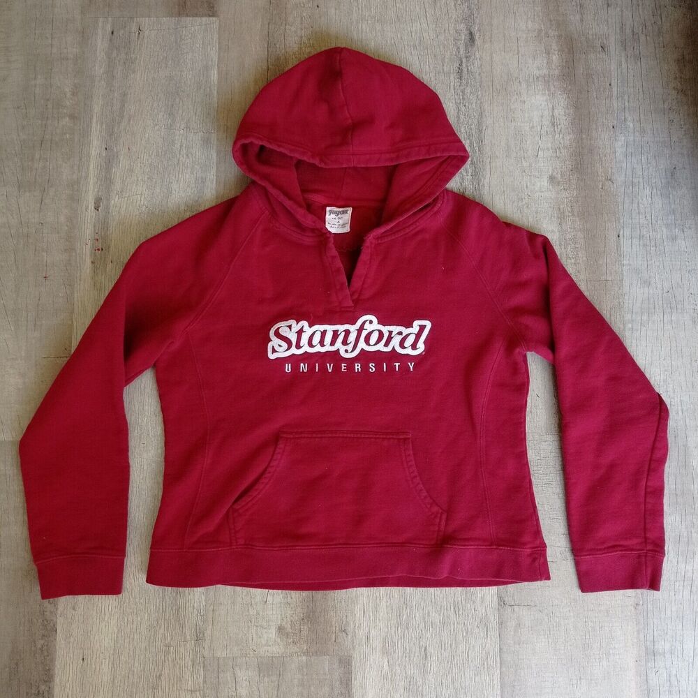 Vtg Stanford University Hoodie Jansport Size Medium Sweatshirt Red Women's